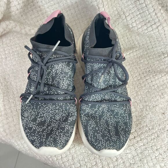 Adidas Women's Ultimafusion slip on laced pink gray marled athletic shoe size 10 - Picture 3 of 8